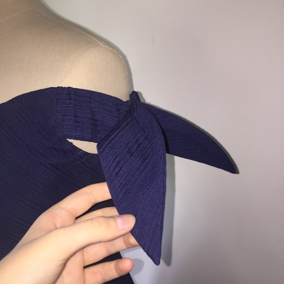 NWOT Topshop Navy Bardot Dress - Picture 3 of 4